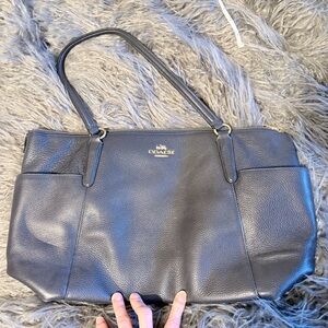 Coach Navy  Leather Tote Bag
